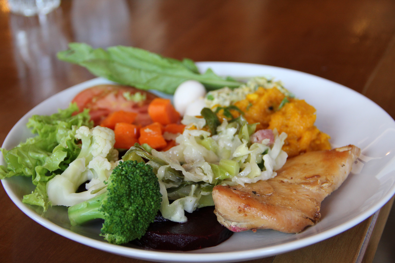 A plate of healthy food. 