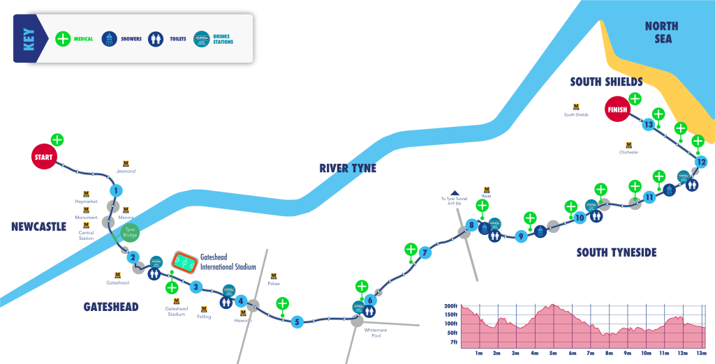 Great North Run Map