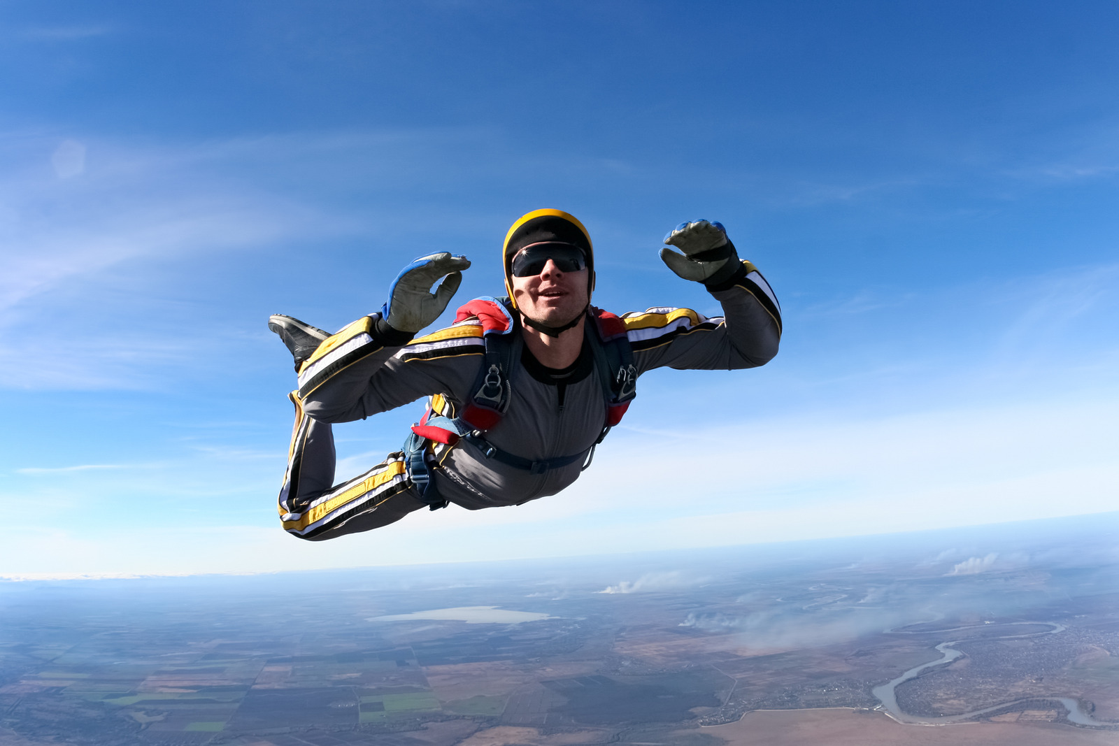 An image of someone skydiving 