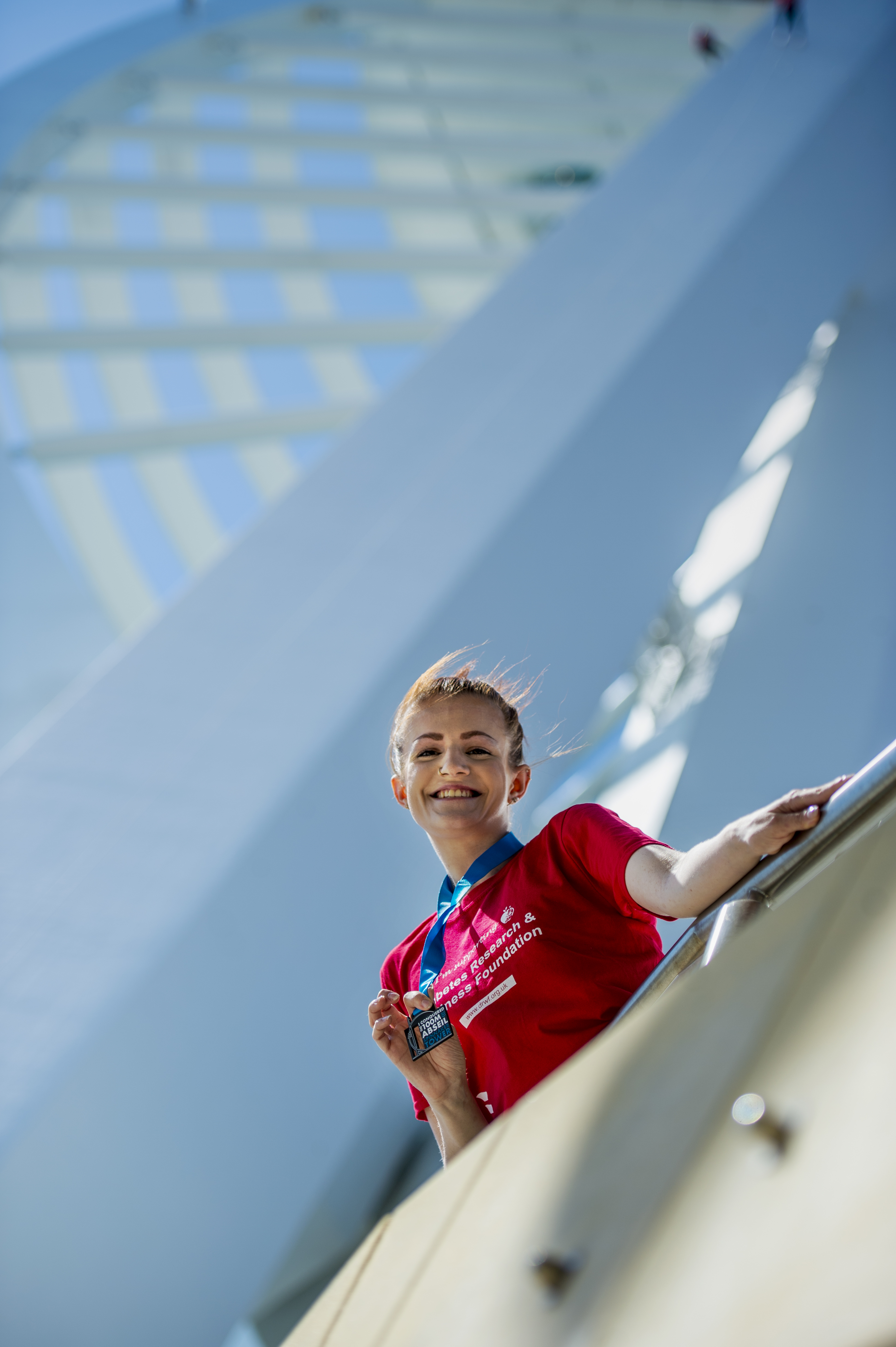 Megan with her abseiling medal. 