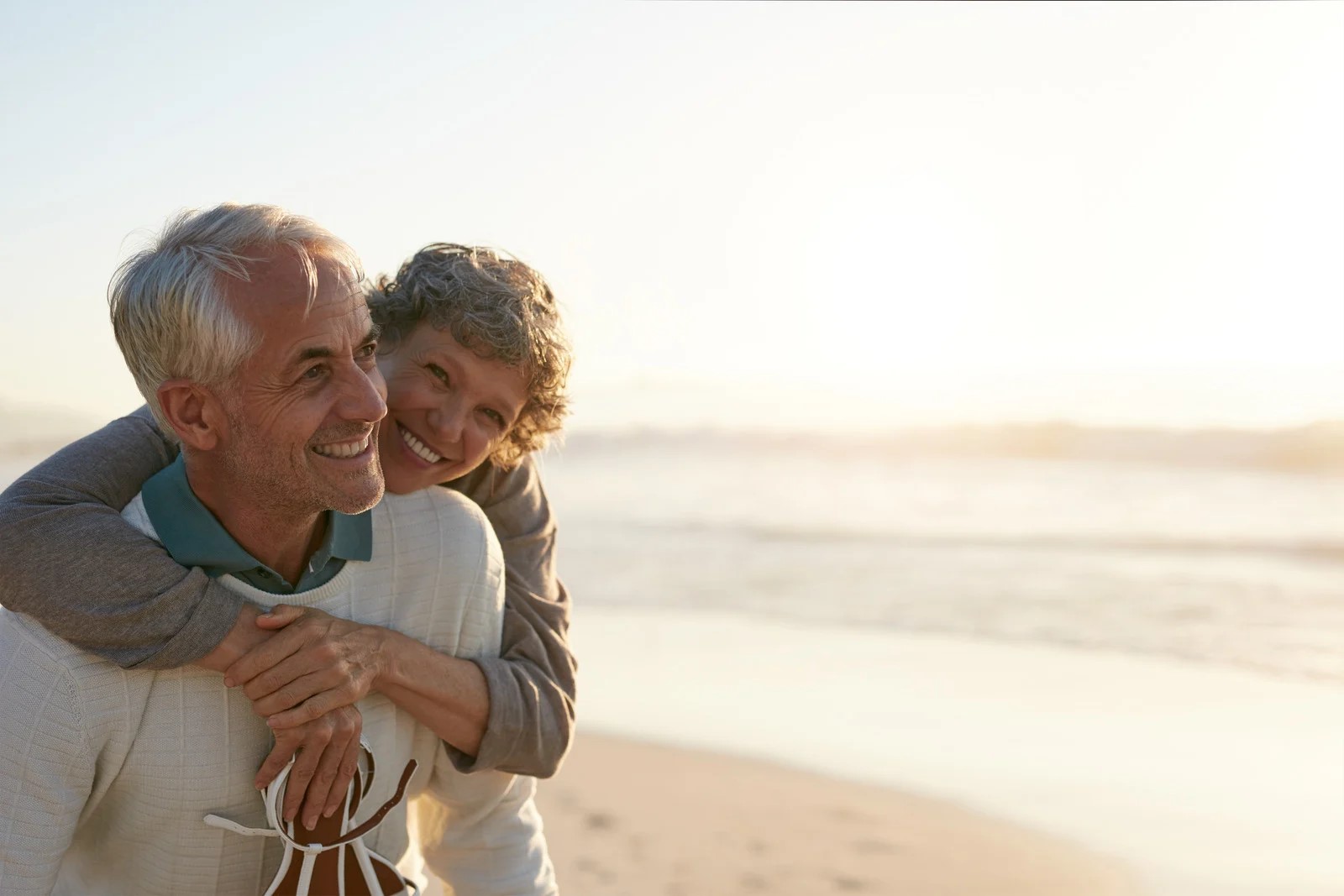 Elderly Couple At The Beach