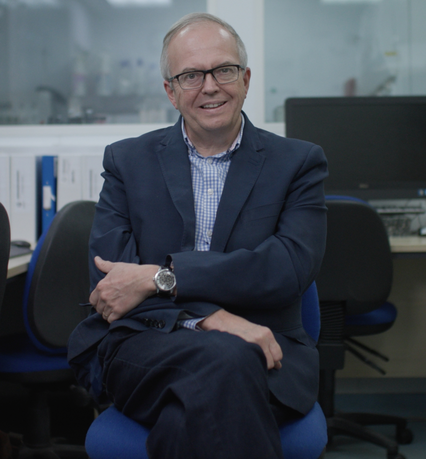 Professor Paul Johnson at his research lab. 
